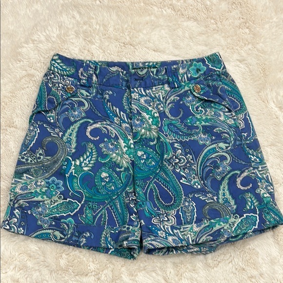 Ralph Lauren Pants - Vintage Ralph Lauren High Waist Blue Paisley Shorts